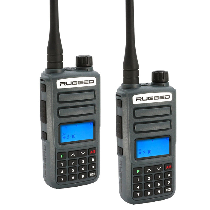 Rugged Radios GMR2-PLUS-2-PACK 2 Pack - Rugged GMR2 PLUS - GMRS and FRS Two Way Handheld Radios - Grey