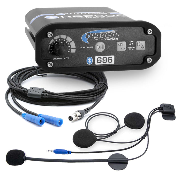 Rugged Radios 696-SS-2P-HK 2 Person - RRP696 Gen1 Bluetooth Intercom with Super Sport Cables and Helmet Kits