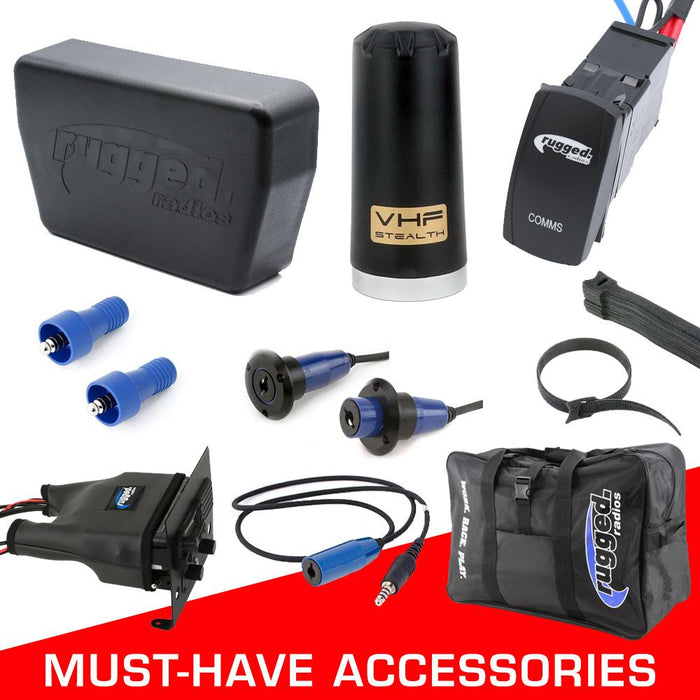 Rugged Radios ALPHA-ACCY-KIT-HS Alpha Accessory Pack For Rugged UTV SXS Intercom Radio Communication Systems - Without Intercom Extension Cables (for Headsets)