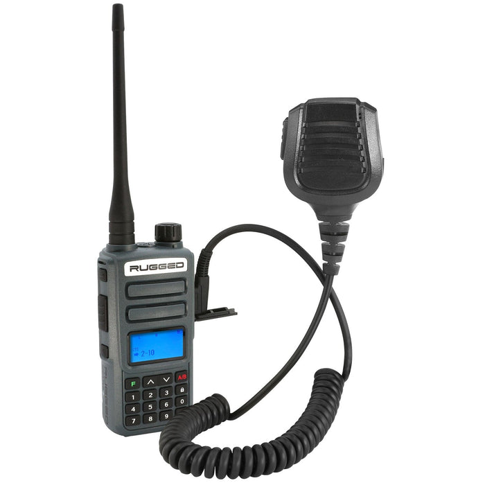 Rugged Radios GMR2-G Rugged GMR2 PLUS - GMRS and FRS Two Way Handheld Radio with Hand Mic
