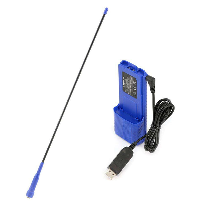 Rugged Radios GOFURTHER-BUNDLE GO FURTHER BUNDLE - for V3 and RH5R Handheld Radios - Long Range Antenna  XL Battery  and USB Charging Cable