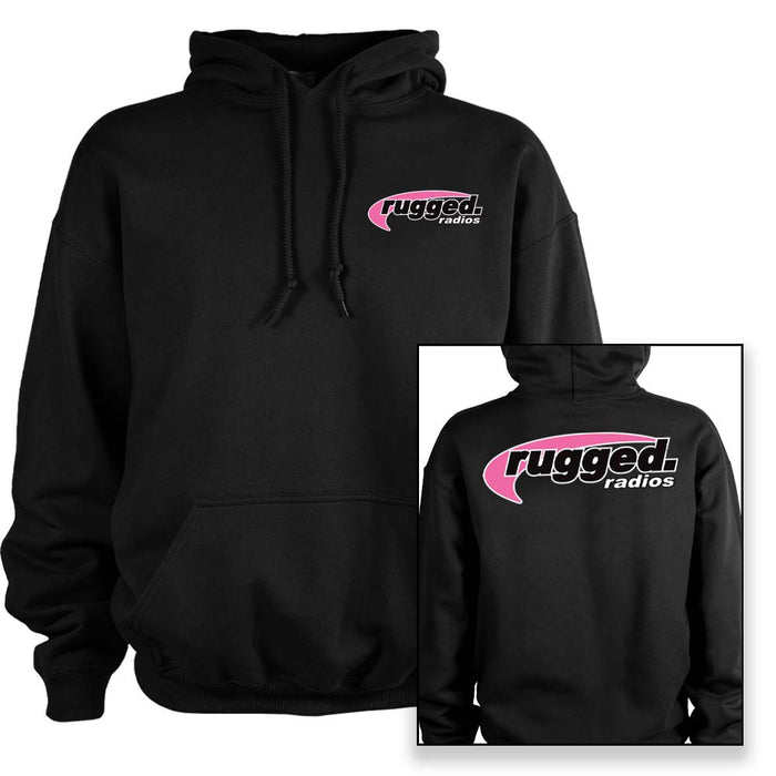 Rugged Radios HOODIE-PINK-MD Rugged Radios PINK Pullover Hoodie - Black - MD