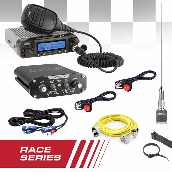 Rugged Radios RACEKIT-D1 COMPLETE RACE KIT - Rugged RACE SERIES Communication Kit with M1 Radio and 6100 Intercom - Without DSP Chips