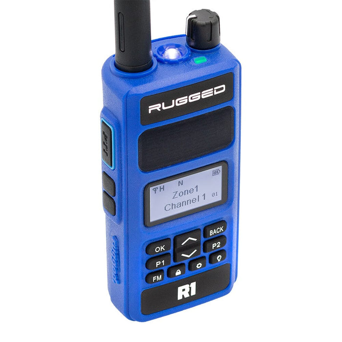 Rugged Radios R1 Rugged R1 - Business Band Two Way Handheld Radio - Digital and Analog - Blue