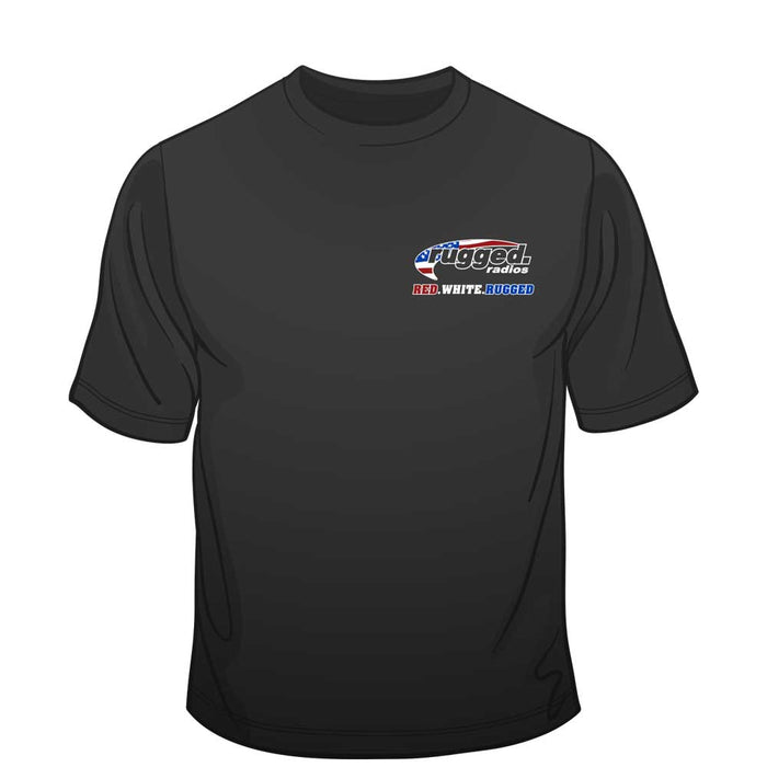Rugged Radios MS-USA-XXL Rugged Radios AMERICAN FLAG T-Shirt - Black - XXL