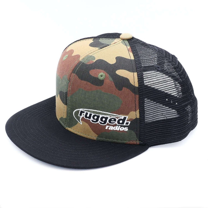 Rugged Radios HAT-S2-FB-CAMO Rugged Radios Flat Bill Snapback Hat - Camo and Black