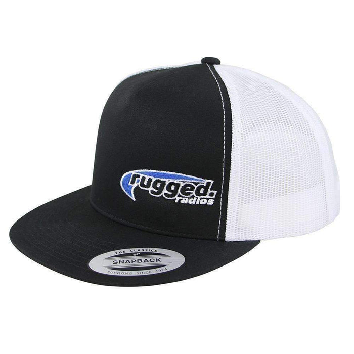 Rugged Radios HAT-S2-FB Rugged Radios Flat Bill Snapback Hat - Black and White