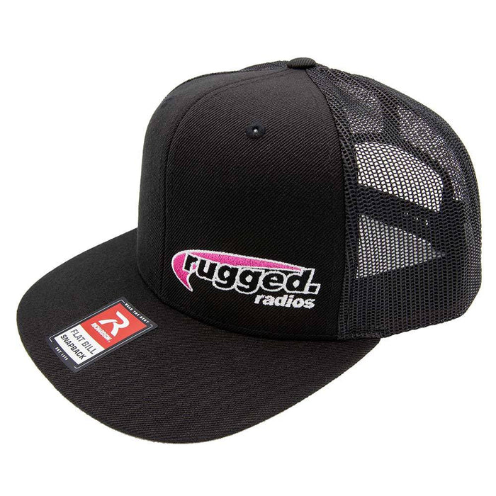 Rugged Radios HAT-S2-FB-BLK/PINK Rugged Radios PINK Flat Bill Snapback Hat - Black