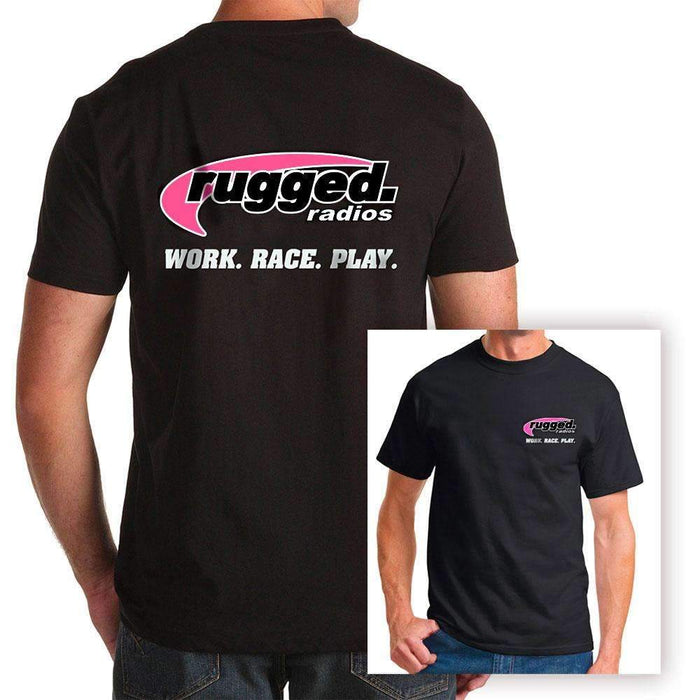 Rugged Radios MS4-BLK/PINK-XL Rugged Radios CLASSIC PINK T-Shirt - Black - Extra Large