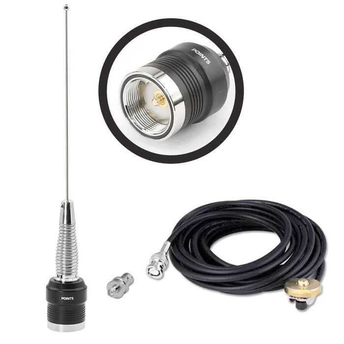 Rugged Radios EXT-ANT-KIT-UHF-5R UHF External Antenna Kit for Handheld Radios (UHF 450 - 470 MHz) - V3 - RH5R - HYT - BlackBox BNC Adapter