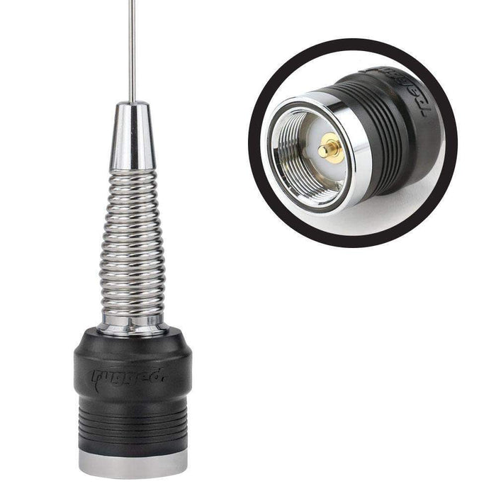 Rugged Radios WB-1/4W-HD UHF & VHF Wide Band 1/4 Wave Antenna with Spring (132 - 525 MHz)