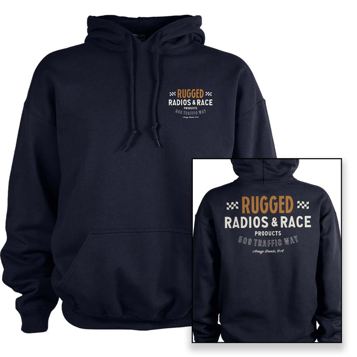 Rugged Radios HOODIE-RADRACE-XL Rugged Radios VINTAGE RACE Pullover Hoodie - Navy Blue - Extra Large