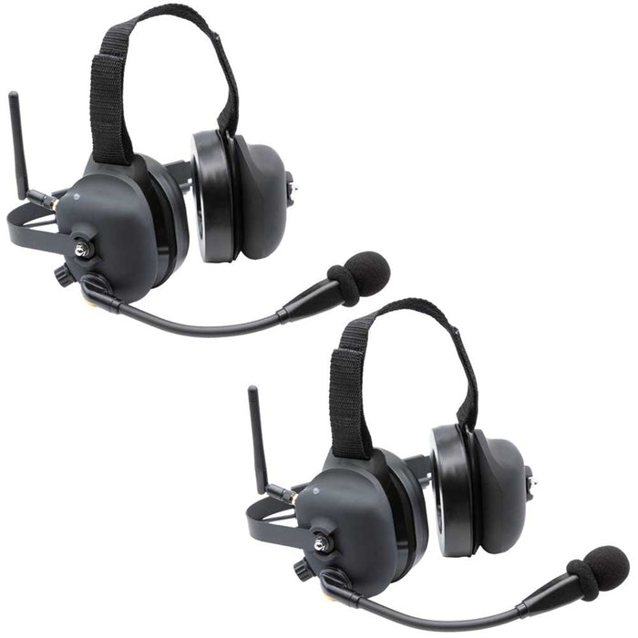 Rugged Radios RW-H30-DT Wireless Double Talk Dual Headset Intercom System (Hands Free)
